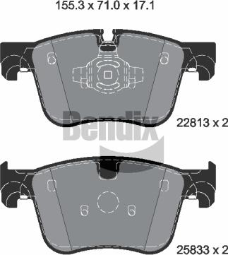 BENDIX Braking BPD1573 - Гальмівні колодки, дискові гальма autozip.com.ua