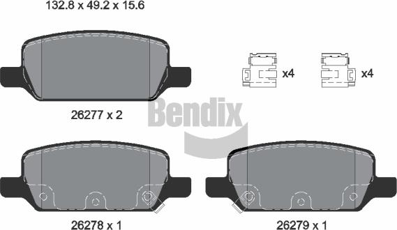 BENDIX Braking BPD1645 - Гальмівні колодки, дискові гальма autozip.com.ua
