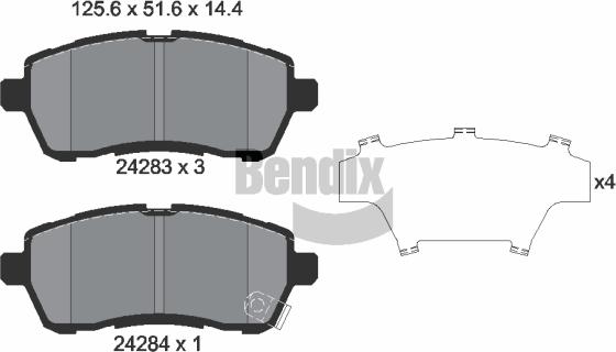 BENDIX Braking BPD1614 - Гальмівні колодки, дискові гальма autozip.com.ua