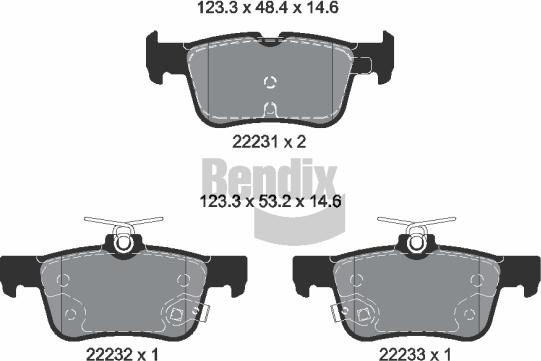 BENDIX Braking BPD1628 - Гальмівні колодки, дискові гальма autozip.com.ua
