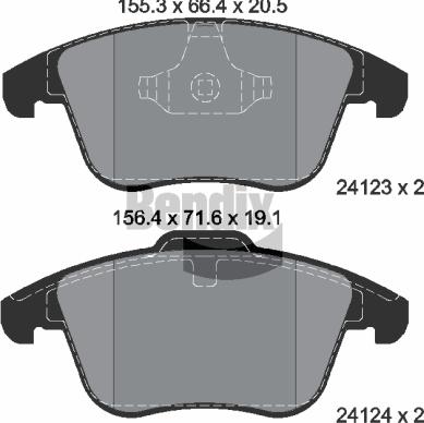 BENDIX Braking BPD1093 - Гальмівні колодки, дискові гальма autozip.com.ua