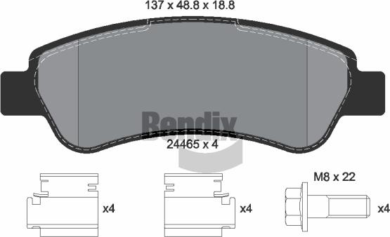 BENDIX Braking BPD1050 - Гальмівні колодки, дискові гальма autozip.com.ua
