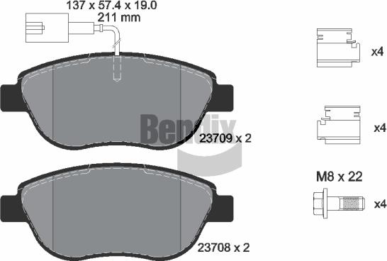 BENDIX Braking BPD1053 - Гальмівні колодки, дискові гальма autozip.com.ua