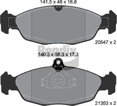 BENDIX Braking BPD1052 - Гальмівні колодки, дискові гальма autozip.com.ua
