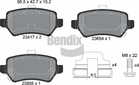 BENDIX Braking BPD1057 - Гальмівні колодки, дискові гальма autozip.com.ua