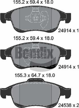 BENDIX Braking BPD1009 - Гальмівні колодки, дискові гальма autozip.com.ua