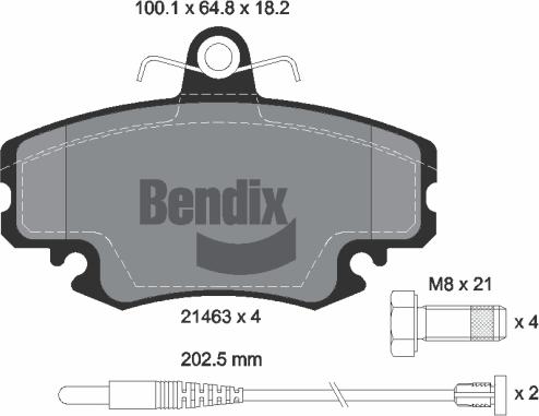 BENDIX Braking BPD1005 - Гальмівні колодки, дискові гальма autozip.com.ua