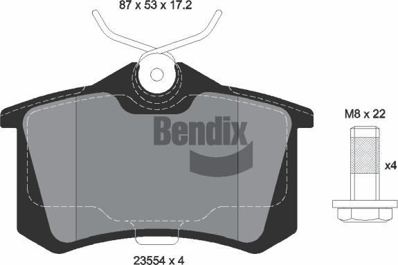 BENDIX Braking BPD1000 - Гальмівні колодки, дискові гальма autozip.com.ua