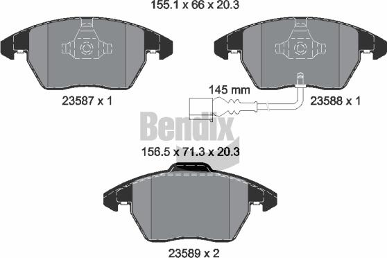 BENDIX Braking BPD1014 - Гальмівні колодки, дискові гальма autozip.com.ua