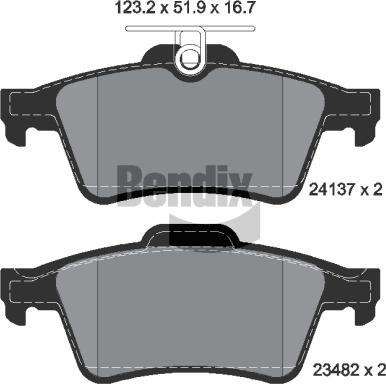 BENDIX Braking BPD1011 - Гальмівні колодки, дискові гальма autozip.com.ua