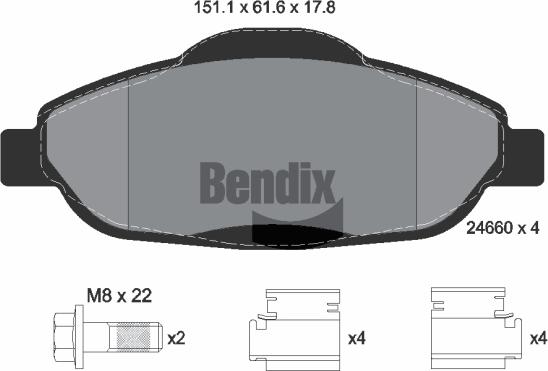 BENDIX Braking BPD1036 - Гальмівні колодки, дискові гальма autozip.com.ua