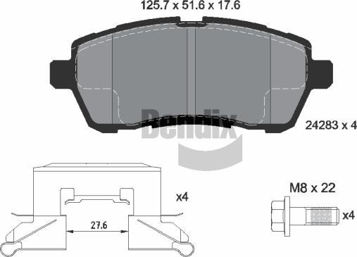 BENDIX Braking BPD1032 - Гальмівні колодки, дискові гальма autozip.com.ua