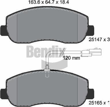 BENDIX Braking BPD1037 - Гальмівні колодки, дискові гальма autozip.com.ua
