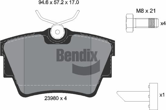 BENDIX Braking BPD1021 - Гальмівні колодки, дискові гальма autozip.com.ua