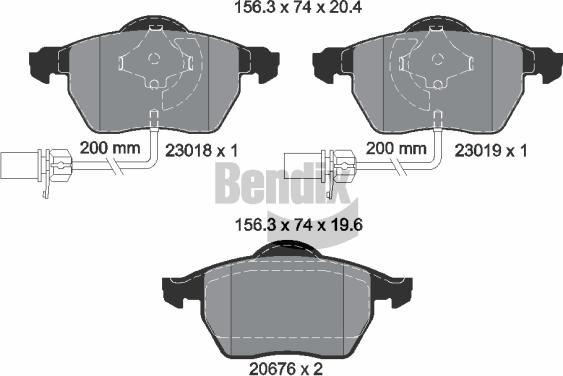 BENDIX Braking BPD1073 - Гальмівні колодки, дискові гальма autozip.com.ua