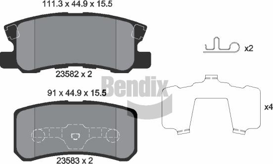 BENDIX Braking BPD1199 - Гальмівні колодки, дискові гальма autozip.com.ua