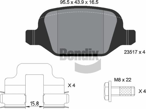 BENDIX Braking BPD1191 - Гальмівні колодки, дискові гальма autozip.com.ua