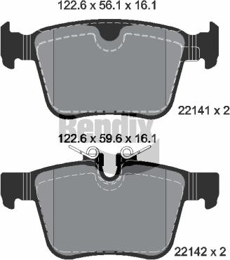 BENDIX Braking BPD1193 - Гальмівні колодки, дискові гальма autozip.com.ua