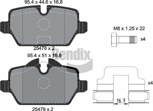 BENDIX Braking BPD1192 - Гальмівні колодки, дискові гальма autozip.com.ua