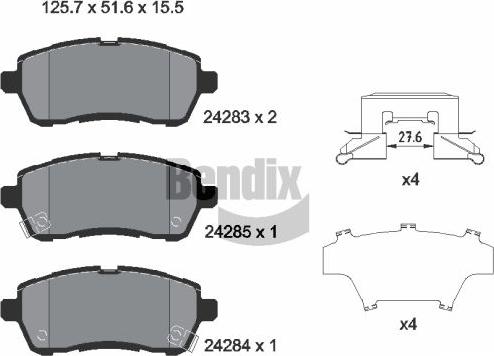 BENDIX Braking BPD1144 - Гальмівні колодки, дискові гальма autozip.com.ua