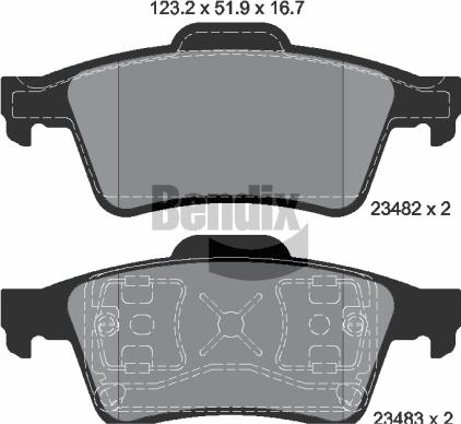 BENDIX Braking BPD1141 - Гальмівні колодки, дискові гальма autozip.com.ua