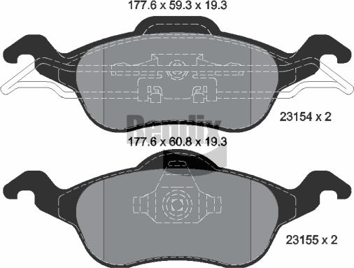 BENDIX Braking BPD1106 - Гальмівні колодки, дискові гальма autozip.com.ua