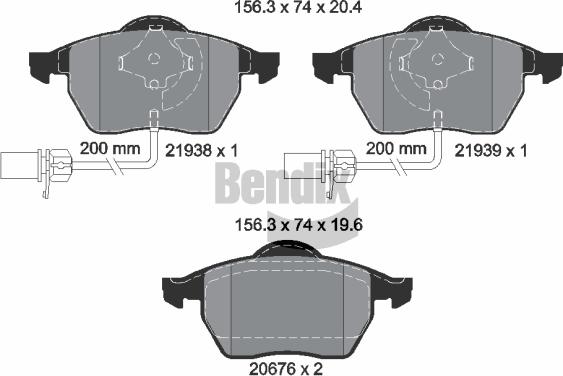 BENDIX Braking BPD1119 - Гальмівні колодки, дискові гальма autozip.com.ua