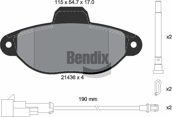 BENDIX Braking BPD1114 - Гальмівні колодки, дискові гальма autozip.com.ua