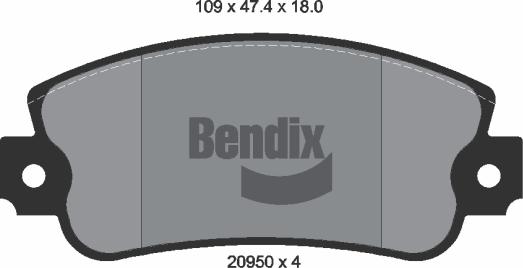 BENDIX Braking BPD1111 - Гальмівні колодки, дискові гальма autozip.com.ua