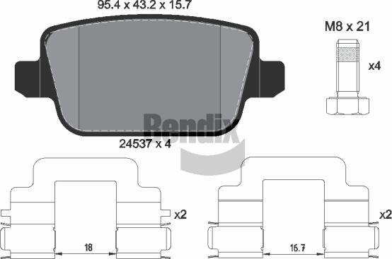 BENDIX Braking BPD1117 - Гальмівні колодки, дискові гальма autozip.com.ua