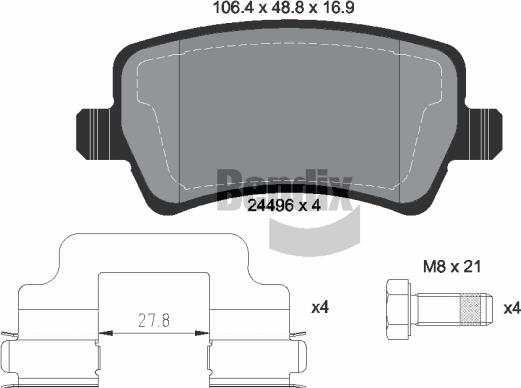 BENDIX Braking BPD1138 - Гальмівні колодки, дискові гальма autozip.com.ua