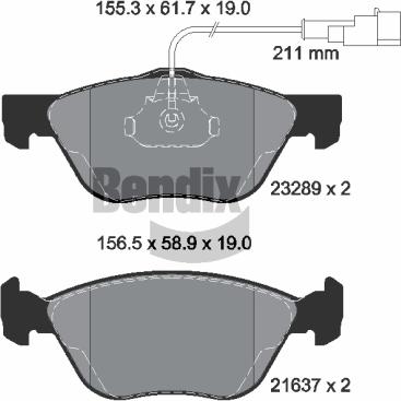 BENDIX Braking BPD1137 - Гальмівні колодки, дискові гальма autozip.com.ua