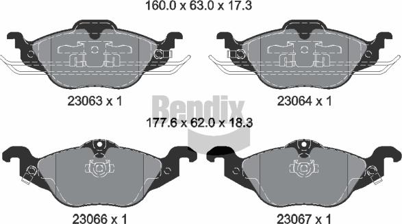 BENDIX Braking BPD1129 - Гальмівні колодки, дискові гальма autozip.com.ua