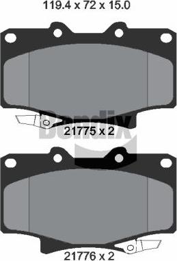 BENDIX Braking BPD1844 - Гальмівні колодки, дискові гальма autozip.com.ua