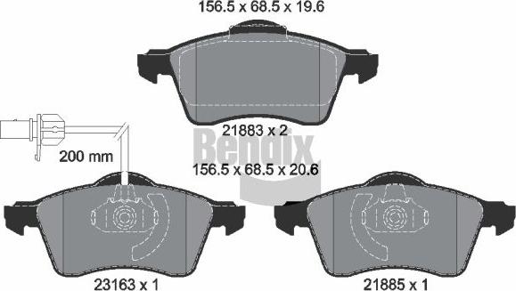BENDIX Braking BPD1859 - Гальмівні колодки, дискові гальма autozip.com.ua