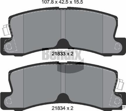 BENDIX Braking BPD1850 - Гальмівні колодки, дискові гальма autozip.com.ua