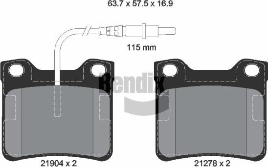 BENDIX Braking BPD1861 - Гальмівні колодки, дискові гальма autozip.com.ua