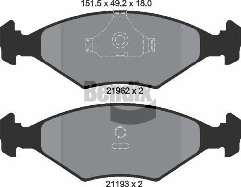 BENDIX Braking BPD1867 - Гальмівні колодки, дискові гальма autozip.com.ua