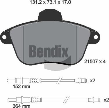 BENDIX Braking BPD1805 - Гальмівні колодки, дискові гальма autozip.com.ua