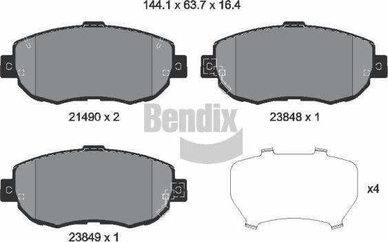 BENDIX Braking BPD1801 - Гальмівні колодки, дискові гальма autozip.com.ua
