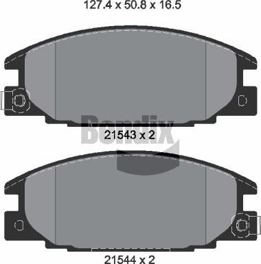 BENDIX Braking BPD1808 - Гальмівні колодки, дискові гальма autozip.com.ua