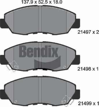 BENDIX Braking BPD1802 - Гальмівні колодки, дискові гальма autozip.com.ua