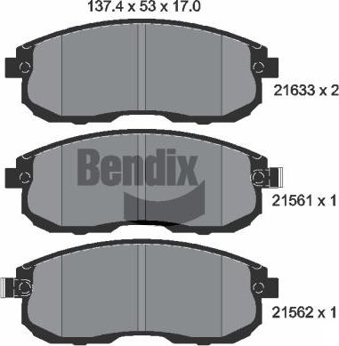 BENDIX Braking BPD1812 - Гальмівні колодки, дискові гальма autozip.com.ua