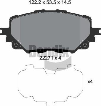 BENDIX Braking BPD1880 - Гальмівні колодки, дискові гальма autozip.com.ua