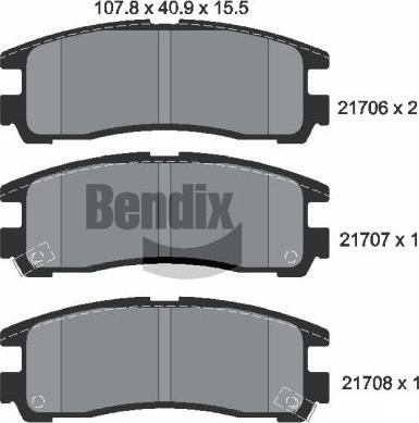 BENDIX Braking BPD1835 - Гальмівні колодки, дискові гальма autozip.com.ua