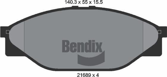 BENDIX Braking BPD1833 - Гальмівні колодки, дискові гальма autozip.com.ua