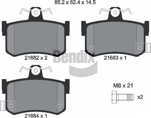 BENDIX Braking BPD1832 - Гальмівні колодки, дискові гальма autozip.com.ua