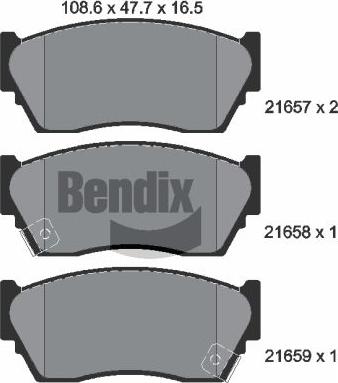 BENDIX Braking BPD1827 - Гальмівні колодки, дискові гальма autozip.com.ua