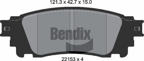 BENDIX Braking BPD1875 - Гальмівні колодки, дискові гальма autozip.com.ua