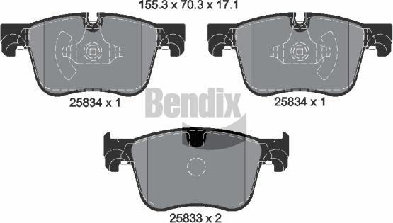 BENDIX Braking BPD1399 - Гальмівні колодки, дискові гальма autozip.com.ua